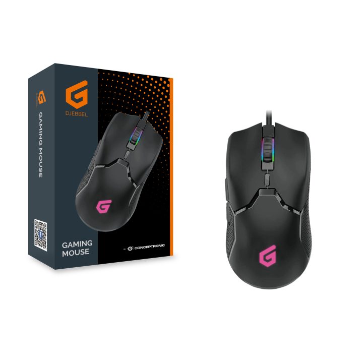 Conceptronic DJEBBEL05B Right-Handed Gaming Mouse USB Type-A Optical…