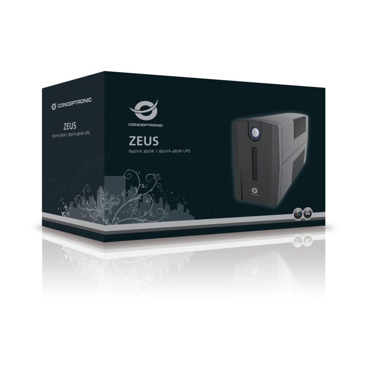 Conceptronic ZEUS01ES sistema de alimentação ininterrupta (UPS) Linha…