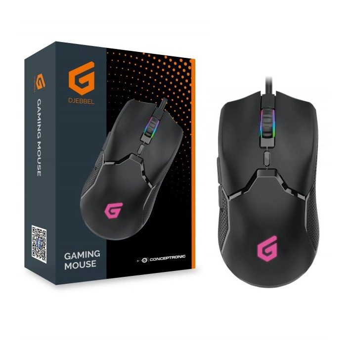Conceptronic DJEBBEL05B Right-Handed Gaming Mouse USB Type-A Optical…