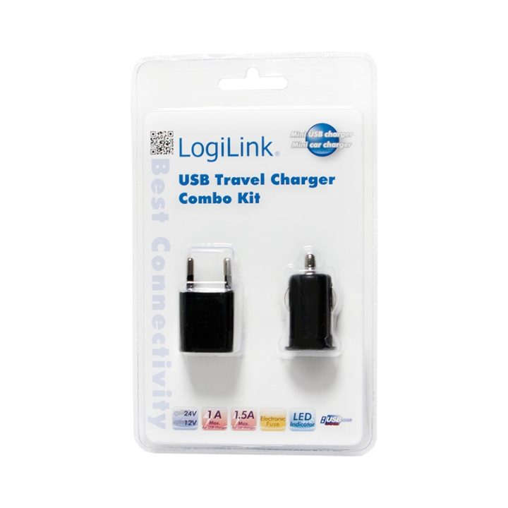 LogiLink PA0076 adaptador e inversor de corriente Auto/Interior Negro