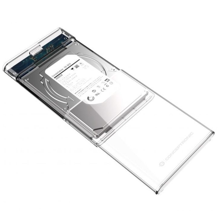 Conceptronic DANTE03T External Hard Drive Enclosure Transparent Hard…
