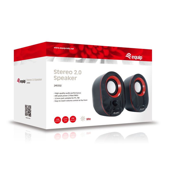 Equip 245332 Wired Speaker Black, Red 3 W
