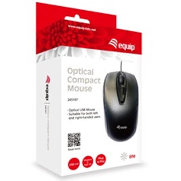 Equip 245107 rato de escritório ambidestro USB tipo A óptico 1000 DPI