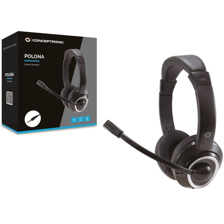 Conceptronic POLONA02B Headset Wired Over-Ear Gaming Black