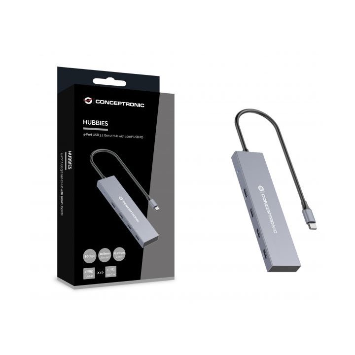 Conceptronic HUBBIES14G USB 3.2 Gen 2 (3.1 Gen 2) Type-C Interface…