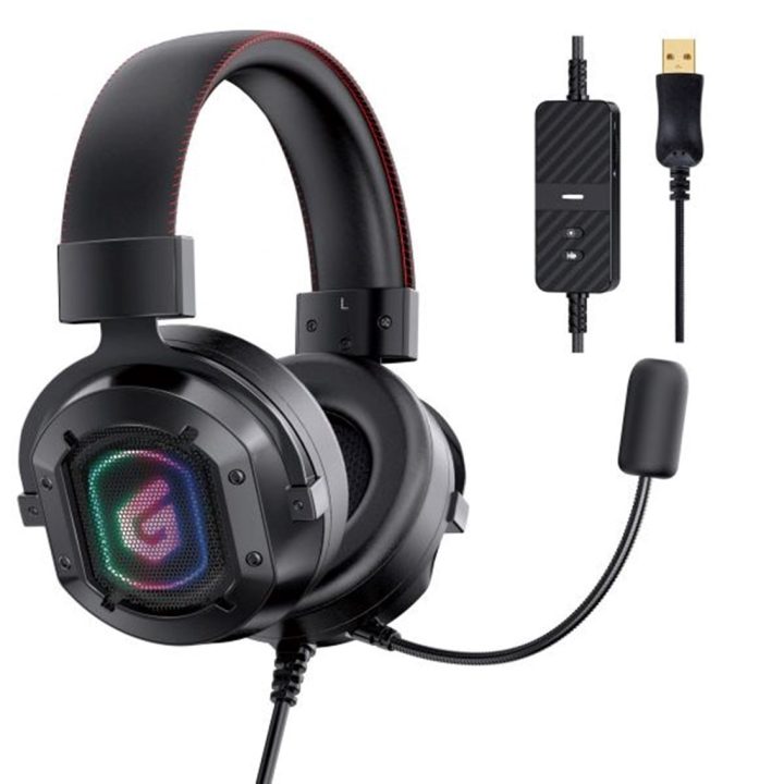 Conceptronic ATHAN02B Headset Wired Over-Ear Gaming USB Type-A Black