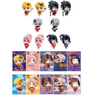 Conjunto de figuras com postais Megahouse Naruto Shippuden Petit…