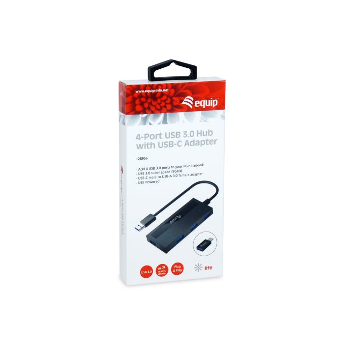 Equip 128956 hub de interface USB 3.2 Gen 1 (3.1 Gen 1) Type-A 5000…