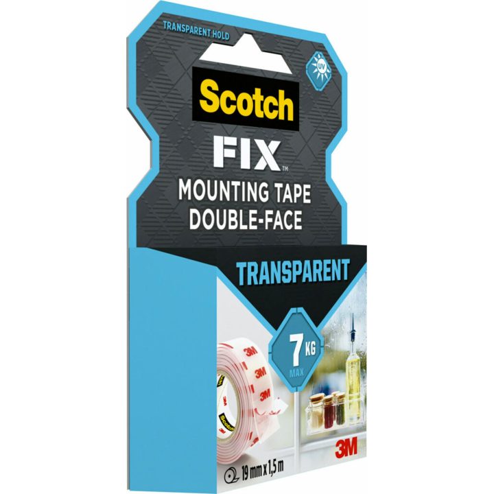 Rolo de fita de montagem dupla face transparente 19 mm x 1,5 m até 7…