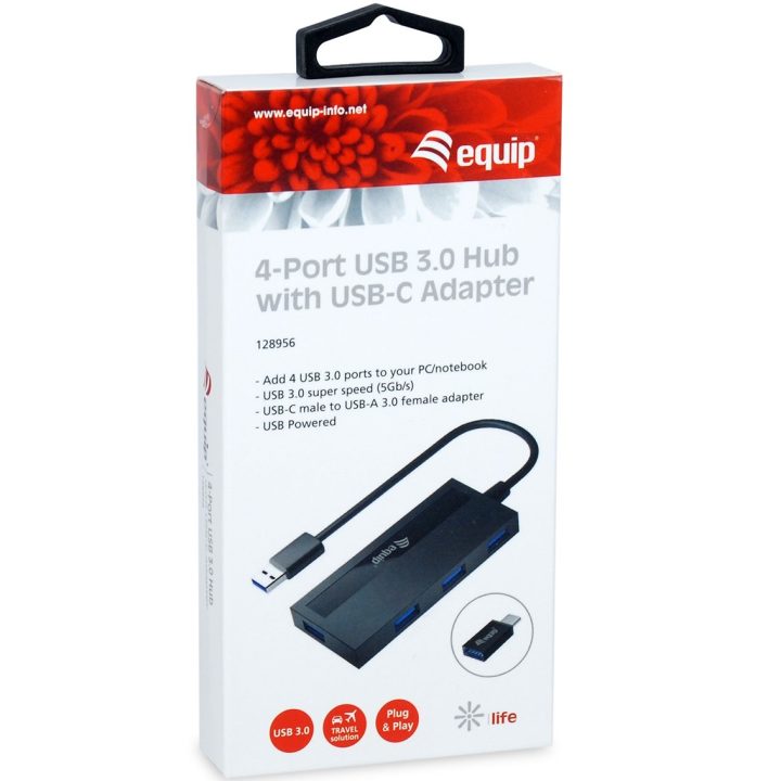 Equip 128956 hub de interface USB 3.2 Gen 1 (3.1 Gen 1) Type-A 5000…