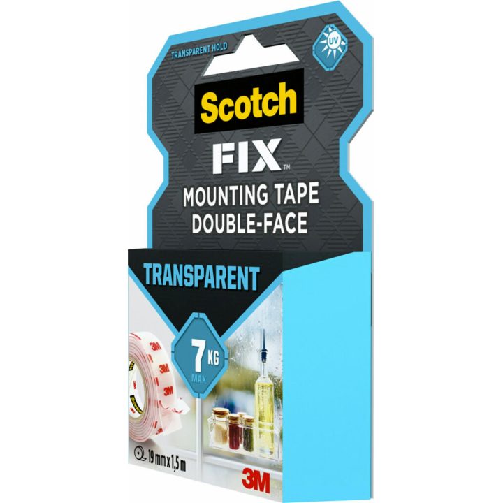 Rolo de fita de montagem dupla face transparente 19 mm x 1,5 m até 7…
