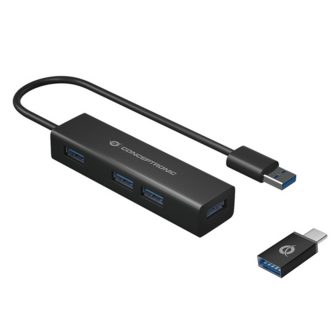 Conceptronic HUBBIES06B hub de interface USB 3.2 Gen 1 (3.1 Gen 1)…