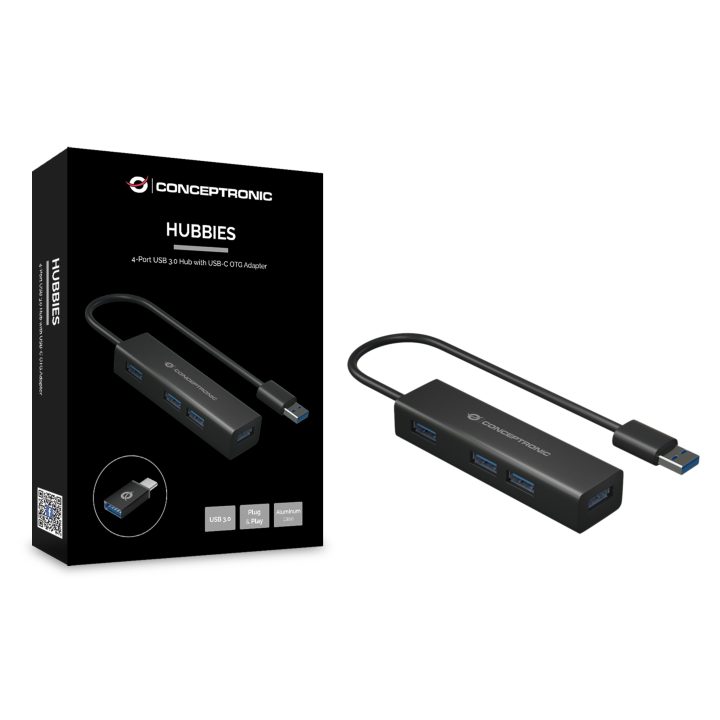 Conceptronic HUBBIES06B USB 3.2 Gen 1 (3.1 Gen 1) Type-A Interface…