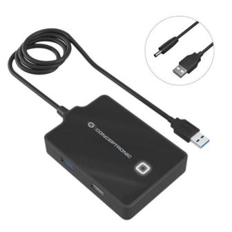 Conceptronic HUBBIES10B base para portátil e replicador de portas USB…