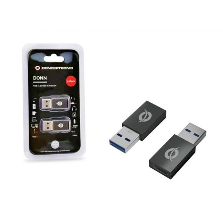 Conceptronic DONN10G USB A to USB C Gender Changer Black