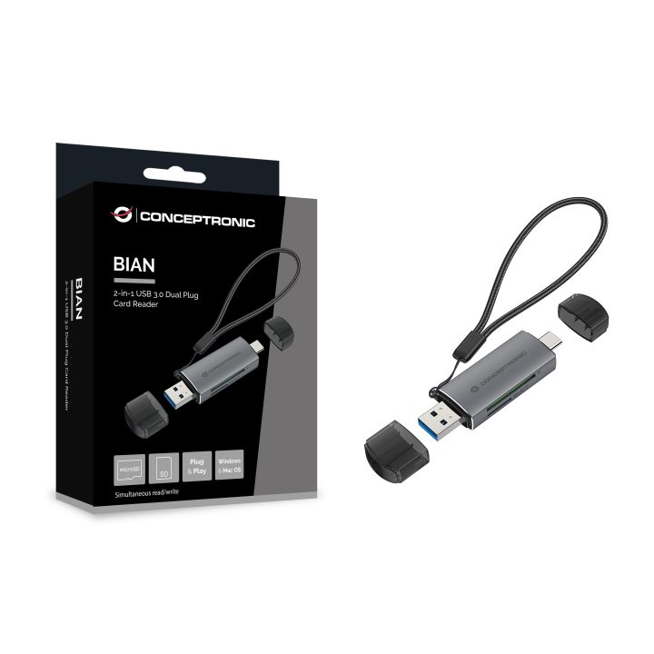 Conceptronic BIAN05G lector de tarjeta USB 3.2 Gen 1 (3.1 Gen 1)…