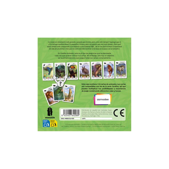 Asmodee Juego de mesa cardline animales 2 (CARDANIM2ES)