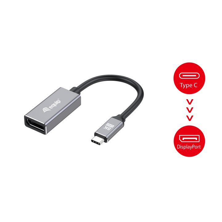 Equip 133493 Adaptador de USB-C para DisplayPort 1.4, 8K/30Hz