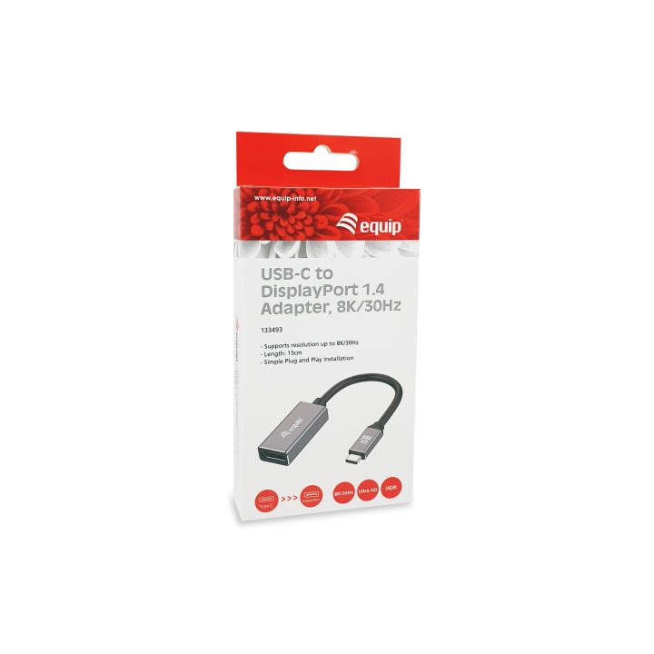 Equip 133493 Adaptador de USB-C para DisplayPort 1.4, 8K/30Hz