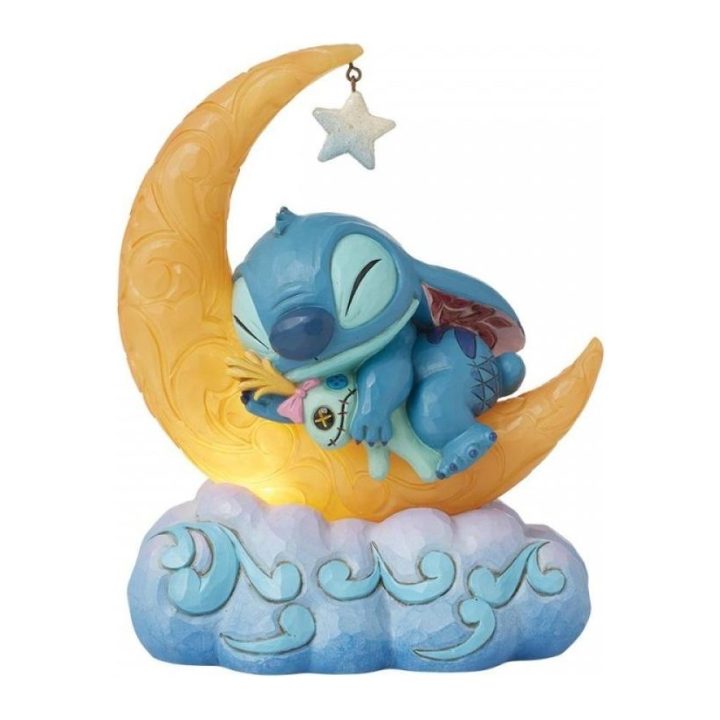 Figura luminosa Enesco Disney Stitch e Scrump na Lua (6016334)