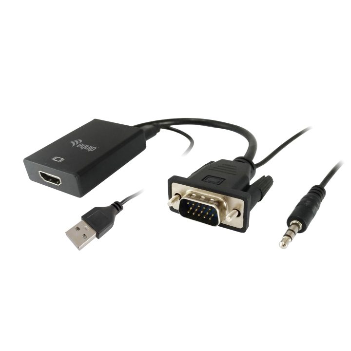 Equip 119038 Video Cable Adapter 0.2 m VGA (D-Sub) + 3.5mm DVI-D +…