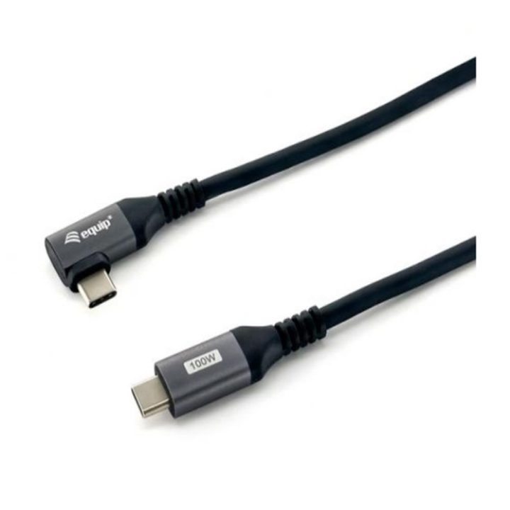 Equip USB 2.0 C to C Cable, 90° Angle, M/M, 3.0 m, PD 100 W, Black