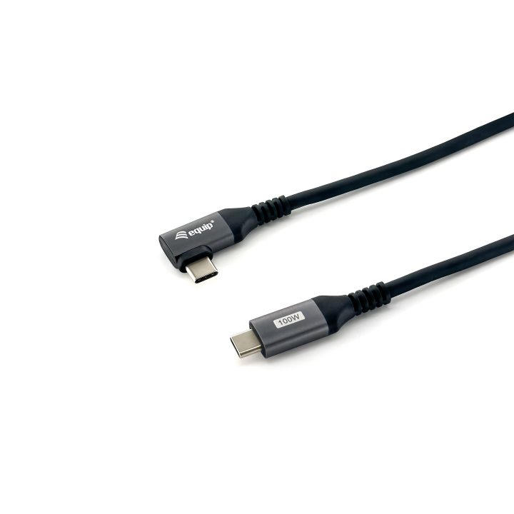Equip USB 2.0 C to C Cable, 90° Angle, M/M, 3.0 m, PD 100 W, Black