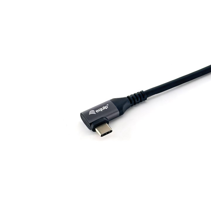 Equip Cabo USB 2.0 C a C em ângulo de 90°, M/M, 3,0 m, PD 100 W, preto