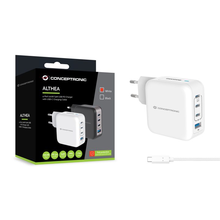 Conceptronic ALTHEA18W Universal Mobile Device Charger White AC Fast…