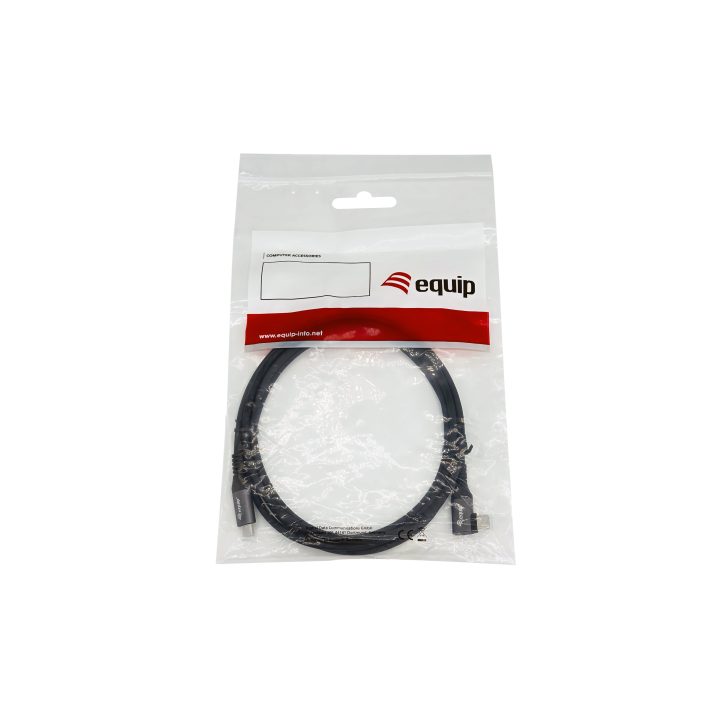 Equip USB 2.0 C to C Cable, 90° Angle, M/M, 3.0 m, PD 100 W, Black
