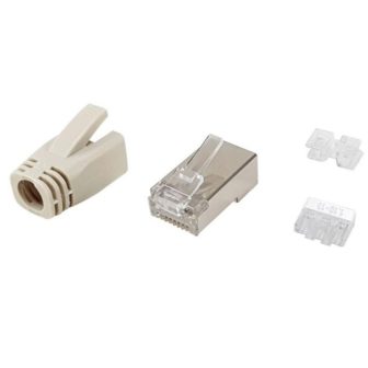 Equip 121182 conector RJ-45 Aço inoxidável, Transparente, Branco