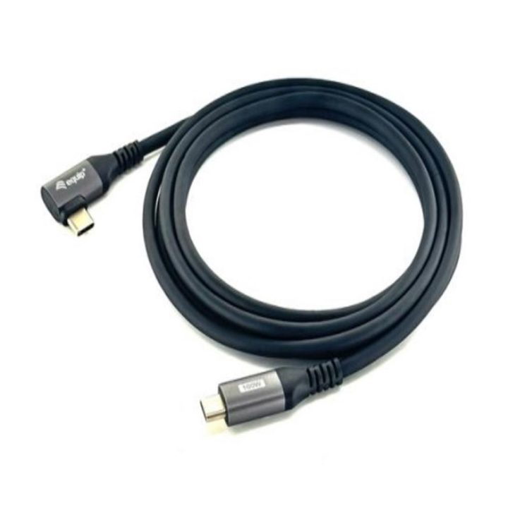Equip Cabo USB 2.0 C a C em ângulo de 90°, M/M, 3,0 m, PD 100 W, preto