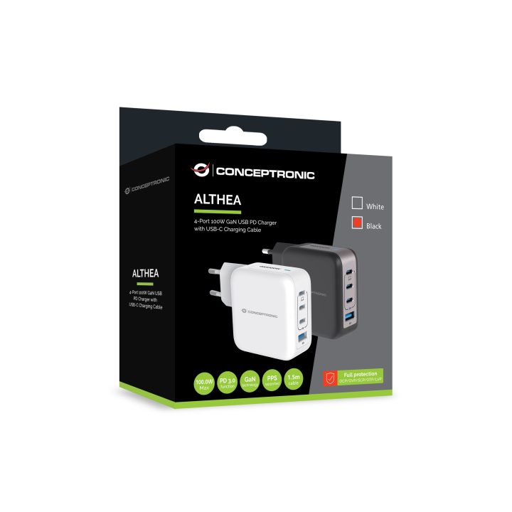 Conceptronic ALTHEA18B Universal Mobile Device Charger Black AC Fast…