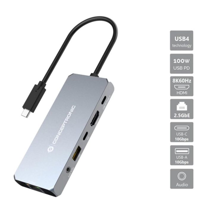 Conceptronic DONN22G Laptop Docking Station and Port Replicator Wired…
