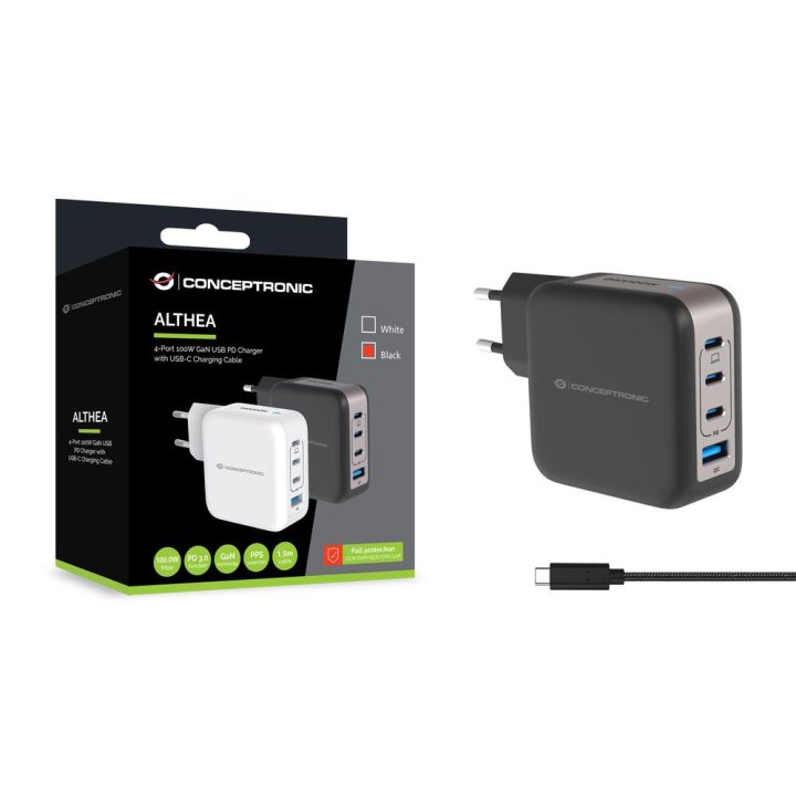 Conceptronic ALTHEA18B Universal Mobile Device Charger Black AC Fast…