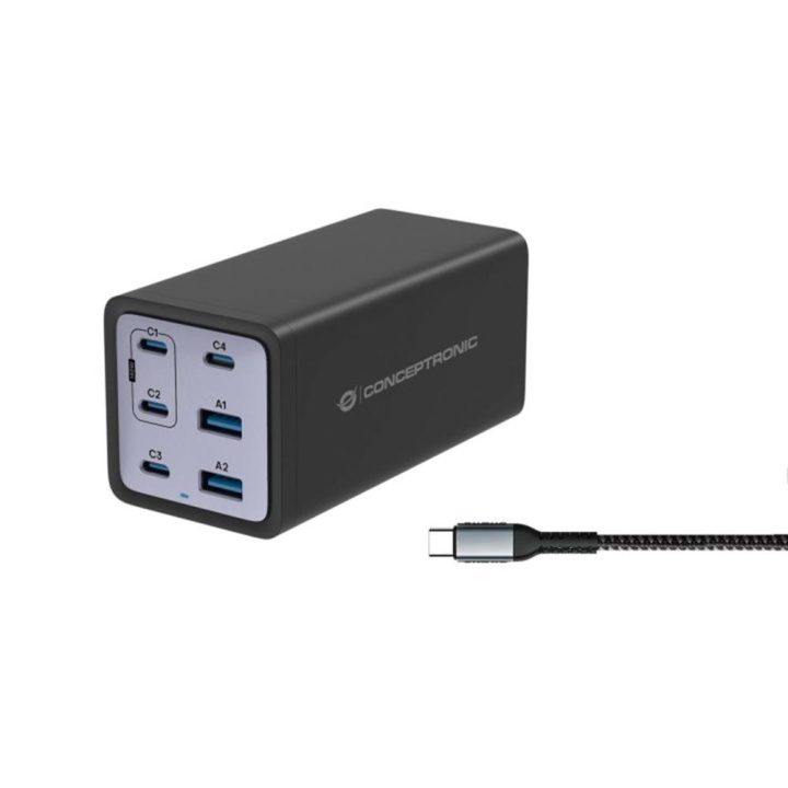 Conceptronic OZUL06BE Universal Mobile Device Charger Black AC Fast…