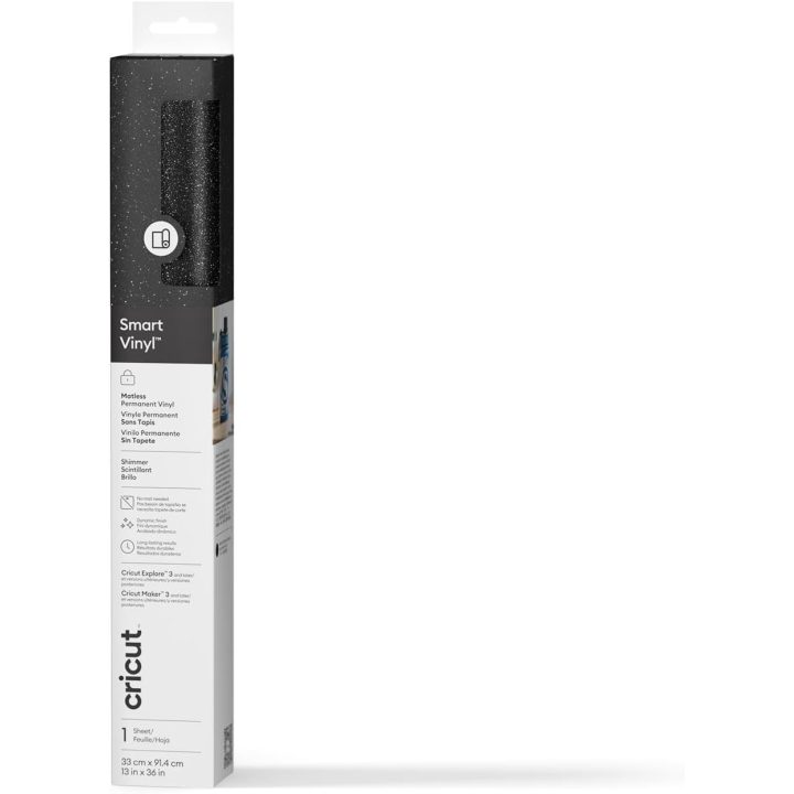Cricut smart vinyl permanent 33X91CM 1 folha (shimmer black) (2011549)
