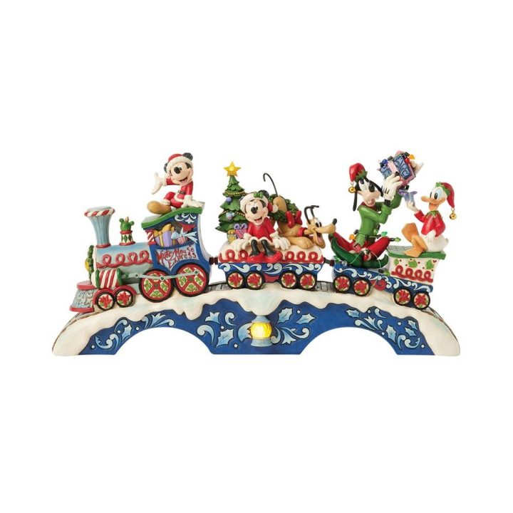 Figura Enesco Disney Mickey e os seus amigos comboio de Natal LED…