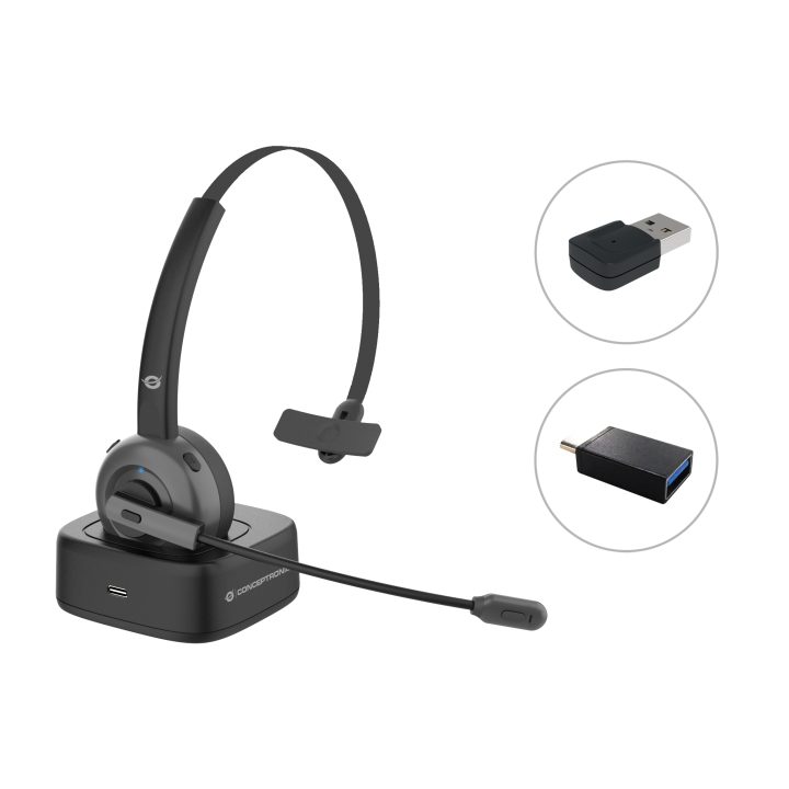 Conceptronic POLONA03BDA Headset Over-Ear Wireless Headband…