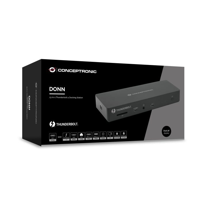 Conceptronic DONN30B Laptop Stand and Port Replicator Wired…