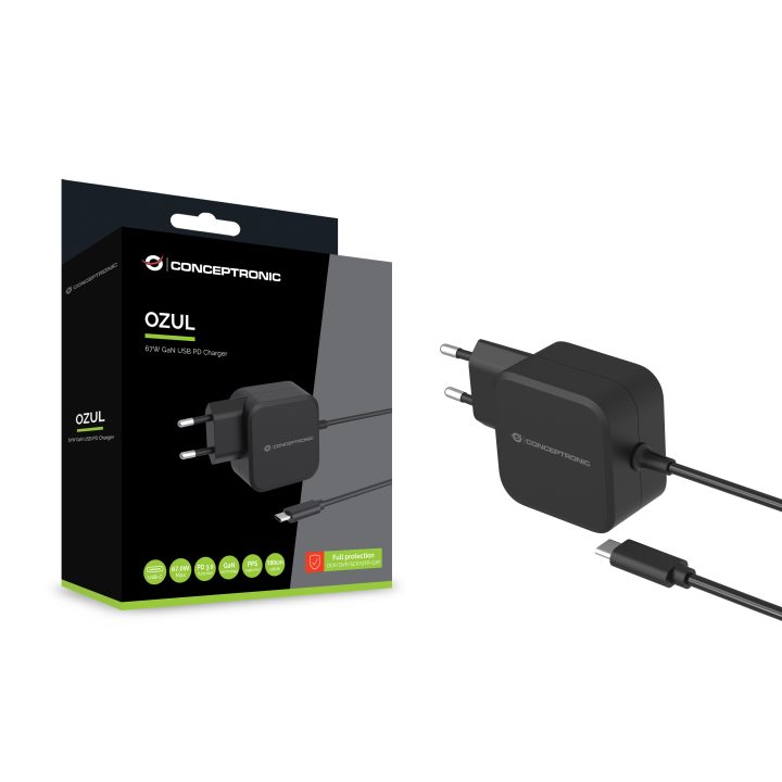 Conceptronic OZUL04BE Universal Mobile Device Charger Black AC Indoor