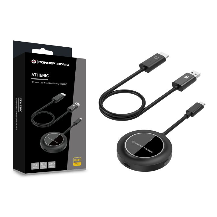 Conceptronic ATHERIC01B Wireless HDMI/USB Full HD Screen Adapter…