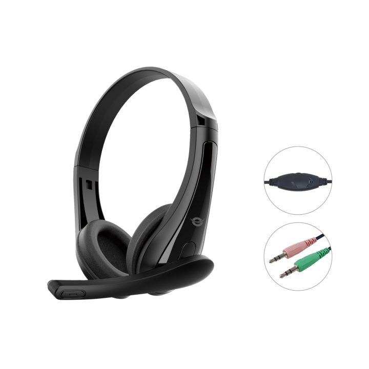 Conceptronic POLONA06B3T Headset Over-Ear Wired Headband Headphones…