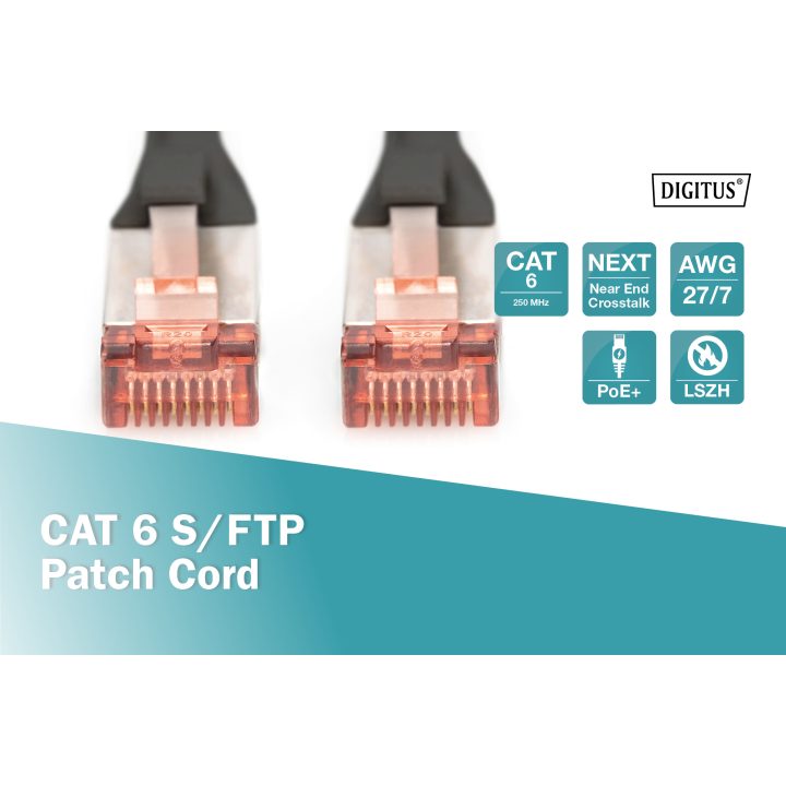 Digitus DK-1644-0025/BL Black Network Cable 0.25 m Cat6 S/FTP (S-STP)