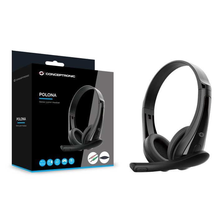 Conceptronic POLONA06B3T Headset Over-Ear Wired Headband Headphones…