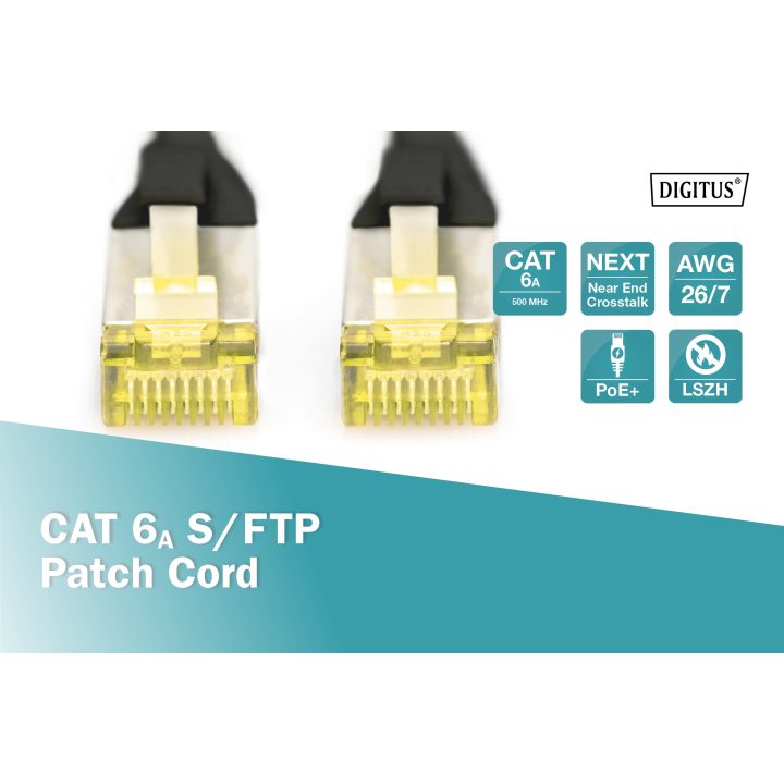 Digitus DK-1644-A-005/BL Black Network Cable 0.5 m Cat6a S/FTP (S-STP)