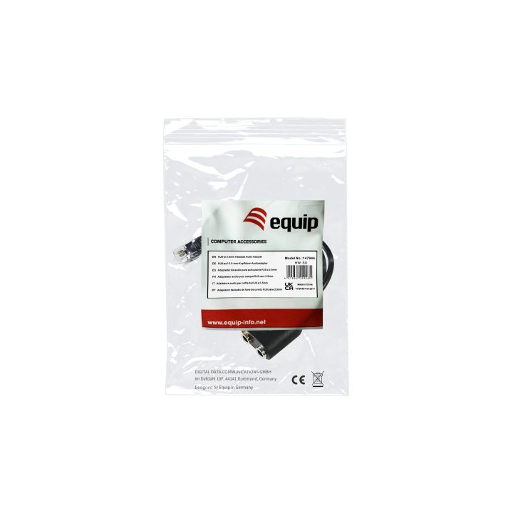 Equip 147944 cabo de áudio 0,25 m RJ-9 2 x 3.5mm Preto