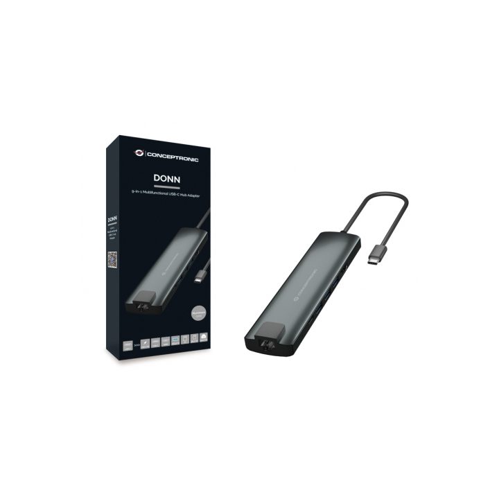 Conceptronic DONN06G USB 3.2 Gen 1 (3.1 Gen 1) Type-C Adapter, Black…
