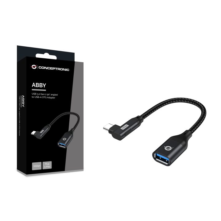 Conceptronic ABBY19B USB-C to USB-A Gender Changer Black