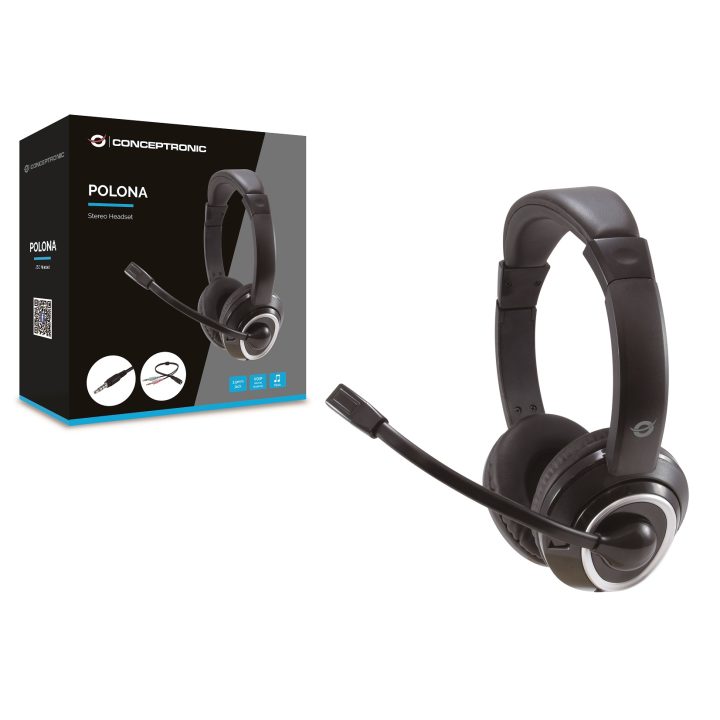 Conceptronic POLONA02BA Wired Over-Ear Gaming Headset Black